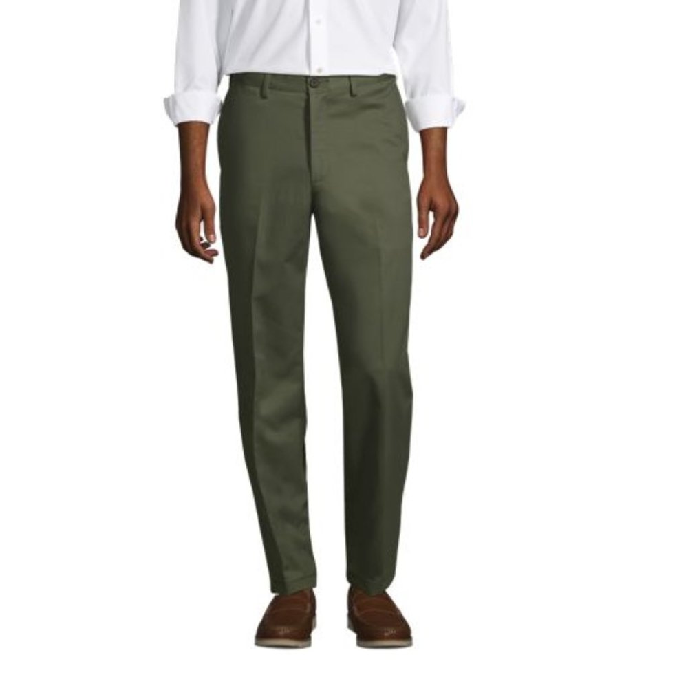 Lands' End Plain Front Comfort Waist No Iron Chino Pants